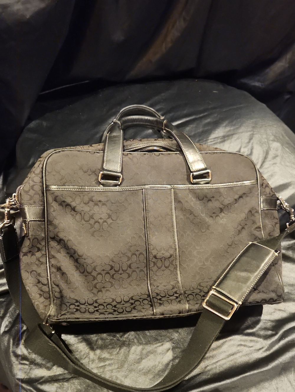 Vintage COACH Hudson signature briefcase #F70058* see pics bottom corner piping
